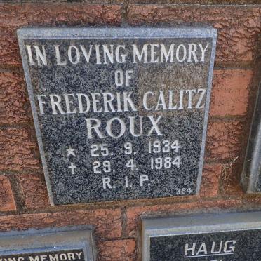ROUX Frederik Calitz 1934-1984