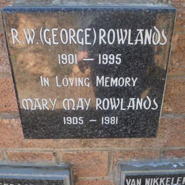 ROWLANDS R.W. 1901-1995 &amp; Mary May 1905-1981