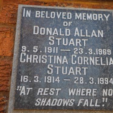 STUART Donald Allan 1911-1969 &amp; Christina Cornelia 1914-1994
