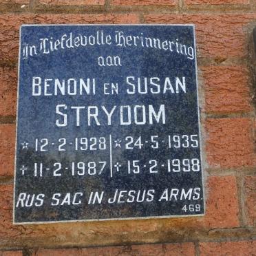 STRYDOM Benoni 1928-1987 &amp; Susan 1935-1998