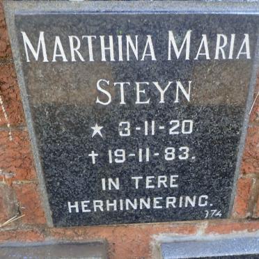 STEYN Marthina Maria 1920-1983