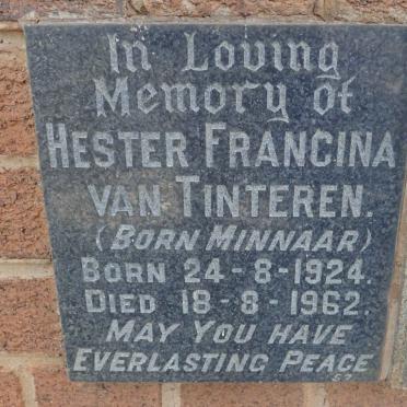 TINTEREN Hester Francina, van nee MINNAAR 1924-1962