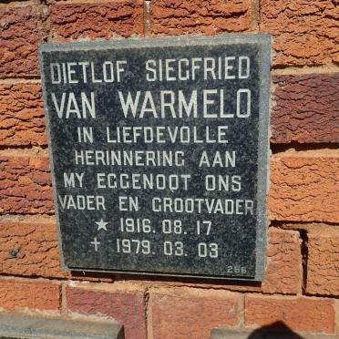 WARMELO Dietlof Siegfried, van 1916-1979