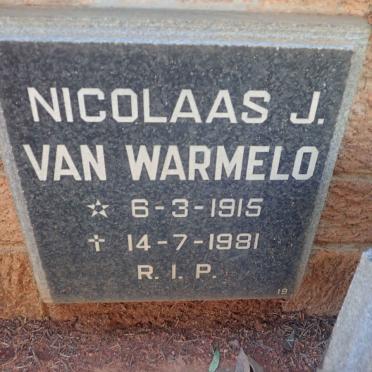 WARMELO Nicolaas J., van 1915-1981