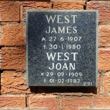 WEST James 1907-1980 &amp; Joan 1909-1982