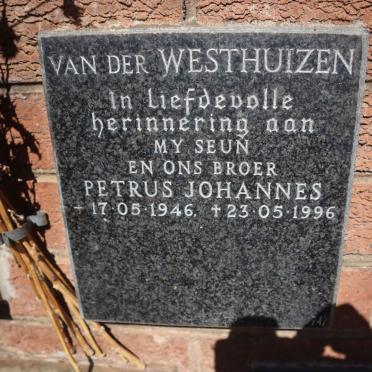 WESTHUIZEN Petrus Johannes, van der 1946-1996