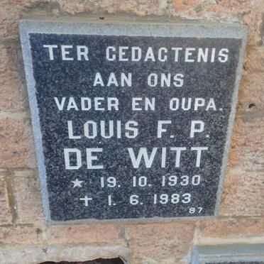 WITT Louis F.P., de 1930-1983