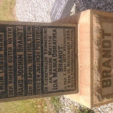 BRANDT Hans Jochim 1861-1935 &amp; Ida Maria Dorathea 1876-1939