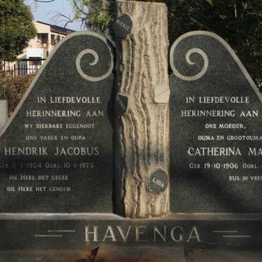 HAVENGA Hendrik Jacobus 1904-1973 & Catherina Maria 1906-1999