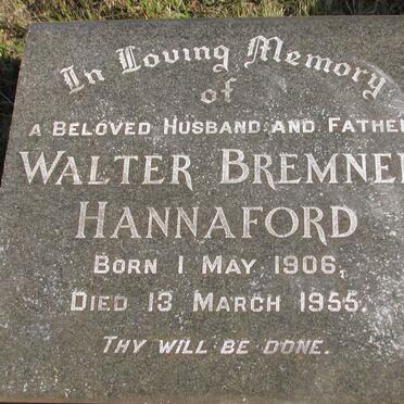 HANNAFORD Walter Bremner 1906-1955