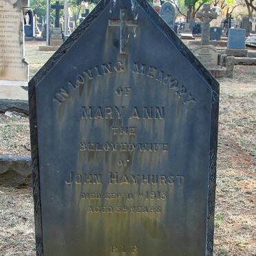 HAYHURST Mary Ann -1913