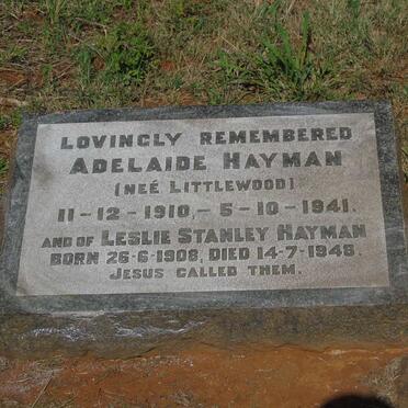 HAYMAN Leslie Stanley 1908-1948 & Adelaide LITTLEWOOD 1910-1941