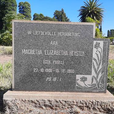 HEYSTEK Magrietha Elizabeth nee YSSEL 1900-1960