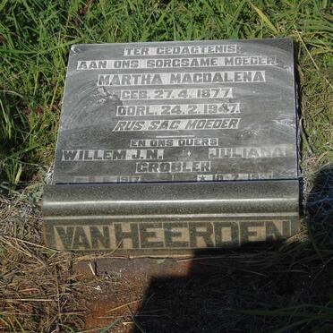 HEERDEN Martha Magdalena, van 1877-1947 :: GROBLER Willem J.N. 1917 & Juliana 1931