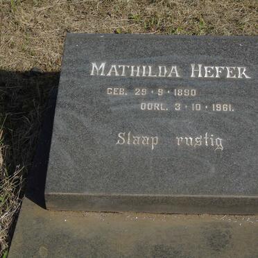 HEFER Mathilda 1890-1961