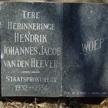 HEEVER Hendrik Johannes Jacob, van den 1897-1956