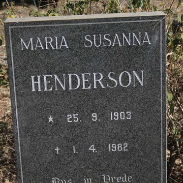 HENDERSON Maria Susanna 1903-1982