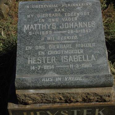 HEYSTEK Matthys Johannes 1889-1947 & Hester Isabella 1894-1985