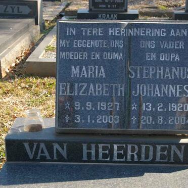 HEERDEN Stephanus Johannes, van 1920-2004 &amp; Maria Elizabeth 1927-2003