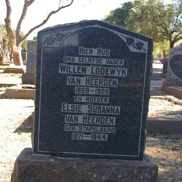 HEERDEN Willem Lodewyk, van 1868-1925 &amp; Elsie Susanna STAPELBERG 1871-1944
