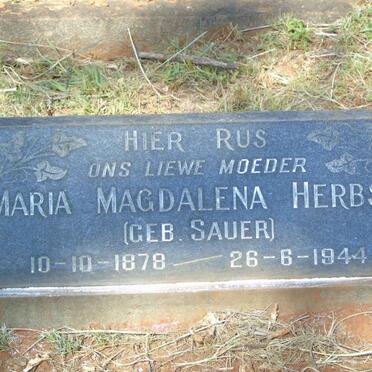 HERBST Maria Magdalena nee SAUER 1878-1944