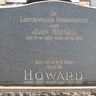 HOWARD John Hefsel 1903-1961