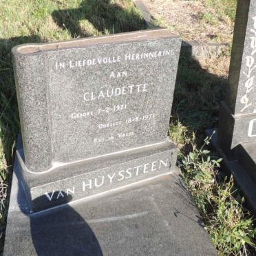 HUYSSTEEN Claudette, van 1971-1971