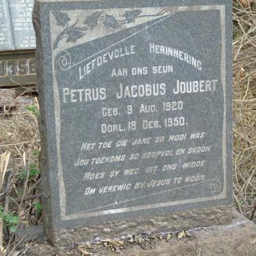 JOUBERT Petrus Jacobus 1920-1950