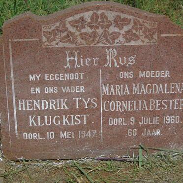 KLUGKIST Hendrik Tys -1947 & Maria Magdalena Cornelia BESTER -1960
