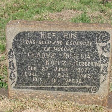 KOTZE Gladys Roselia nee FOSBERRY 1907-1942