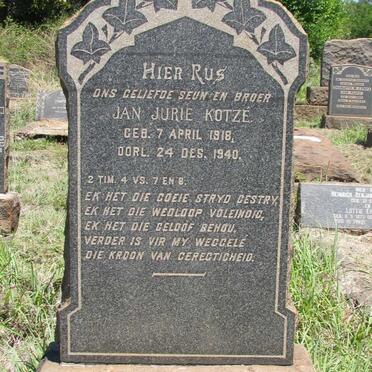 KOTZE Jan Jurie 1918-1940