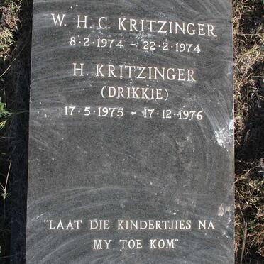 KRITZINGER W.H.C. 1974-1974 :: KRITZINGER H. 1975-1976