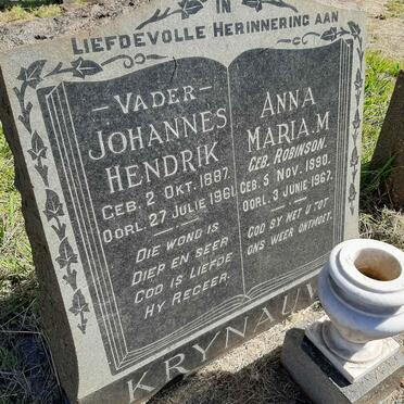 KRYNAUW Johannes Hendrik 1887-1961 &amp; Anna Maria M. ROBINSON 1890-1967