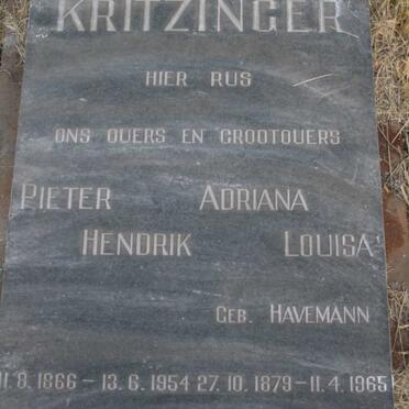 KRITZINGER Pieter Hendrik 1866-1954 & Adriana Louisa HAVEMANN 1879-1965