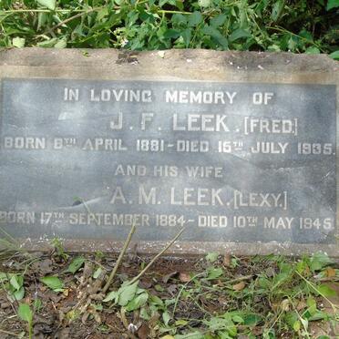 LEEK J.F. 1881-1935 & A.M. 1884-1945