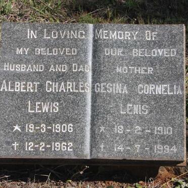 LEWIS Albert Charles 1906-1962 &amp; Gesina Cornelia 1910-1994