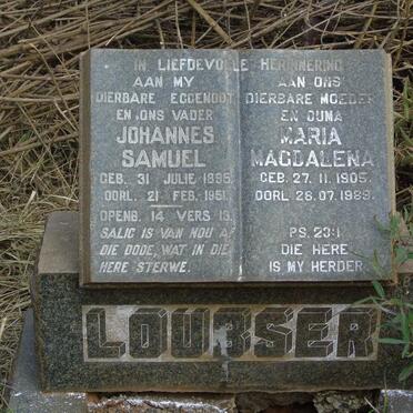 LOUBSER Johannes Samuel 1895-1951 & Maria Magdalena 1905-1989