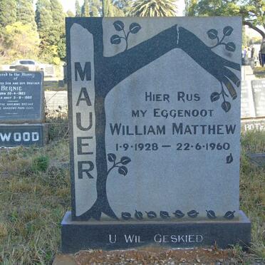 MAUER William Matthew 1928-1960