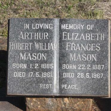 MASON Arthur Robert William 1885-1961 &amp; Elizabeth Frances 1887-1967