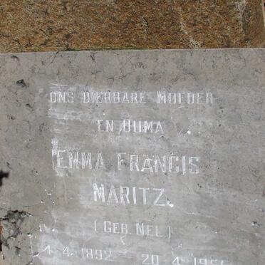 MARITZ Emma Francis nee NEL 1892-1955