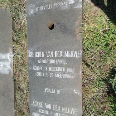 MERWE Kokkie, van der 1908-2003 &amp; Gretchen HOLZAPFEL 1907-1997