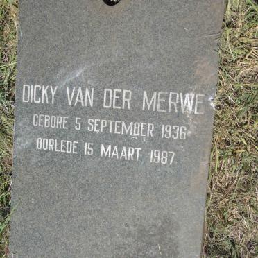 MERWE Dicky, van der 1936-1987