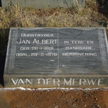 MERWE Jan Albert, van der 1881-1970