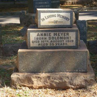 MEYER Annie nee SOLOMON -1919