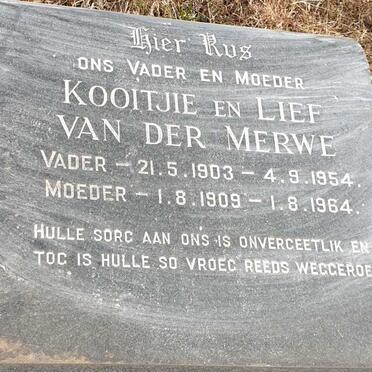 MERWE Kooitjie, van der 1903-1954 & Lief 1909-1964