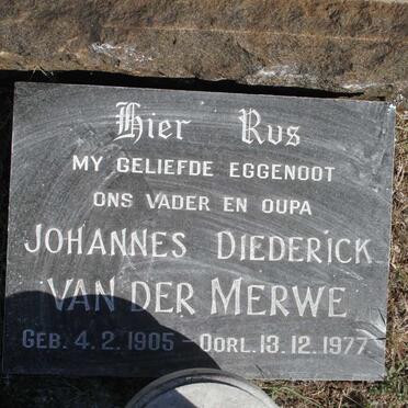MERWE Helena C., van der 1877-1946 :: VAN DER MERWE Johannes Diederick 1905-1977_2