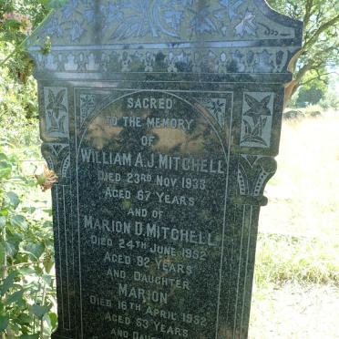 MITCHELL William A.J. -1933 &amp; Marion D. -1952 :: MITCHELL Marion -1952 :: MELVIN Evelyn H. nee MITCHELL -1961