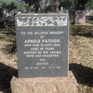 PATRICK Arnold -1960 :: PATRICK ? 1865-1960