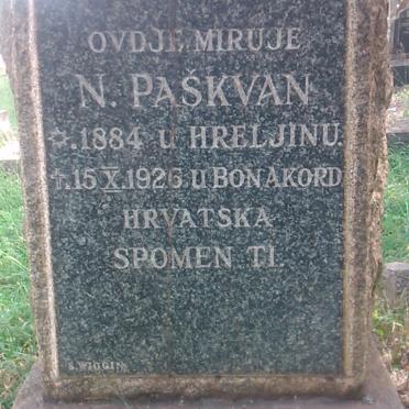 PASKVAN N. 1884-1926