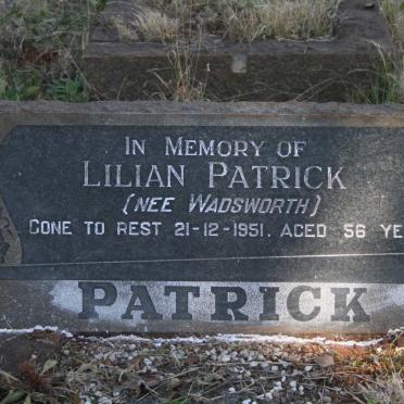 PATRICK Lilian nee WADSWORTH -1951